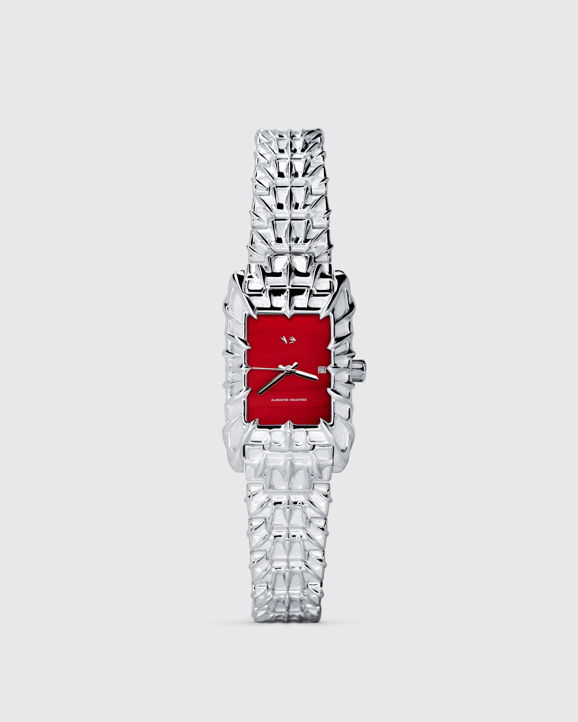 Silver Thistle in Red Agate