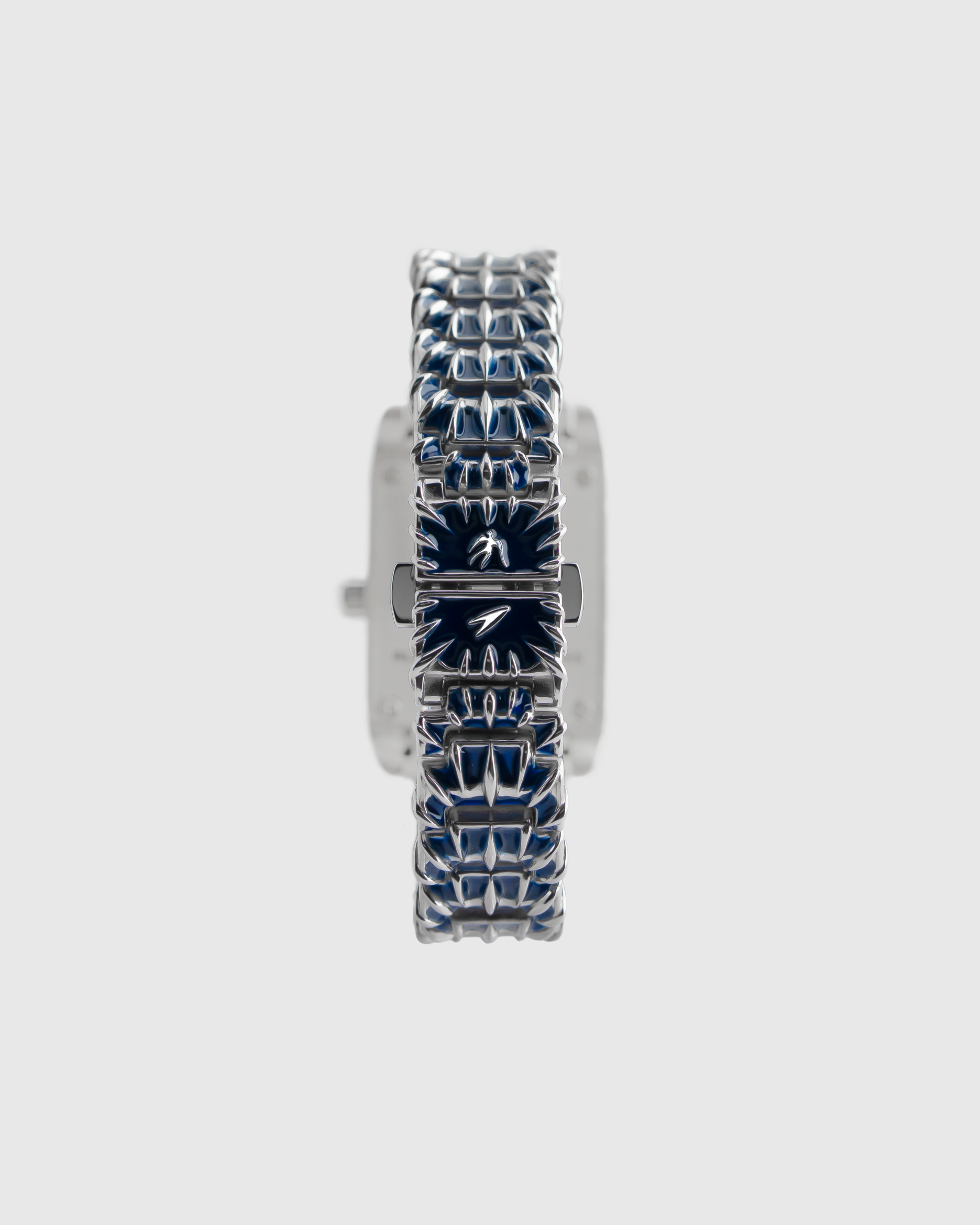 Blue Enamel Silver Thistle