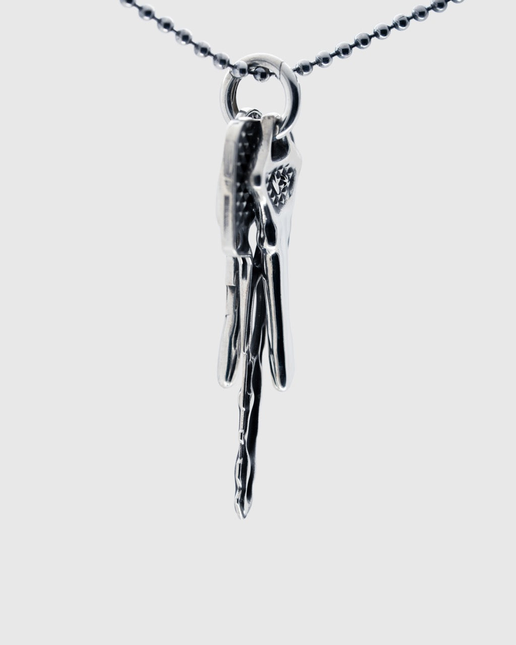 Silver Decay Keys Necklace
