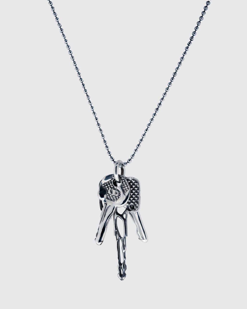 Silver Decay Keys Necklace