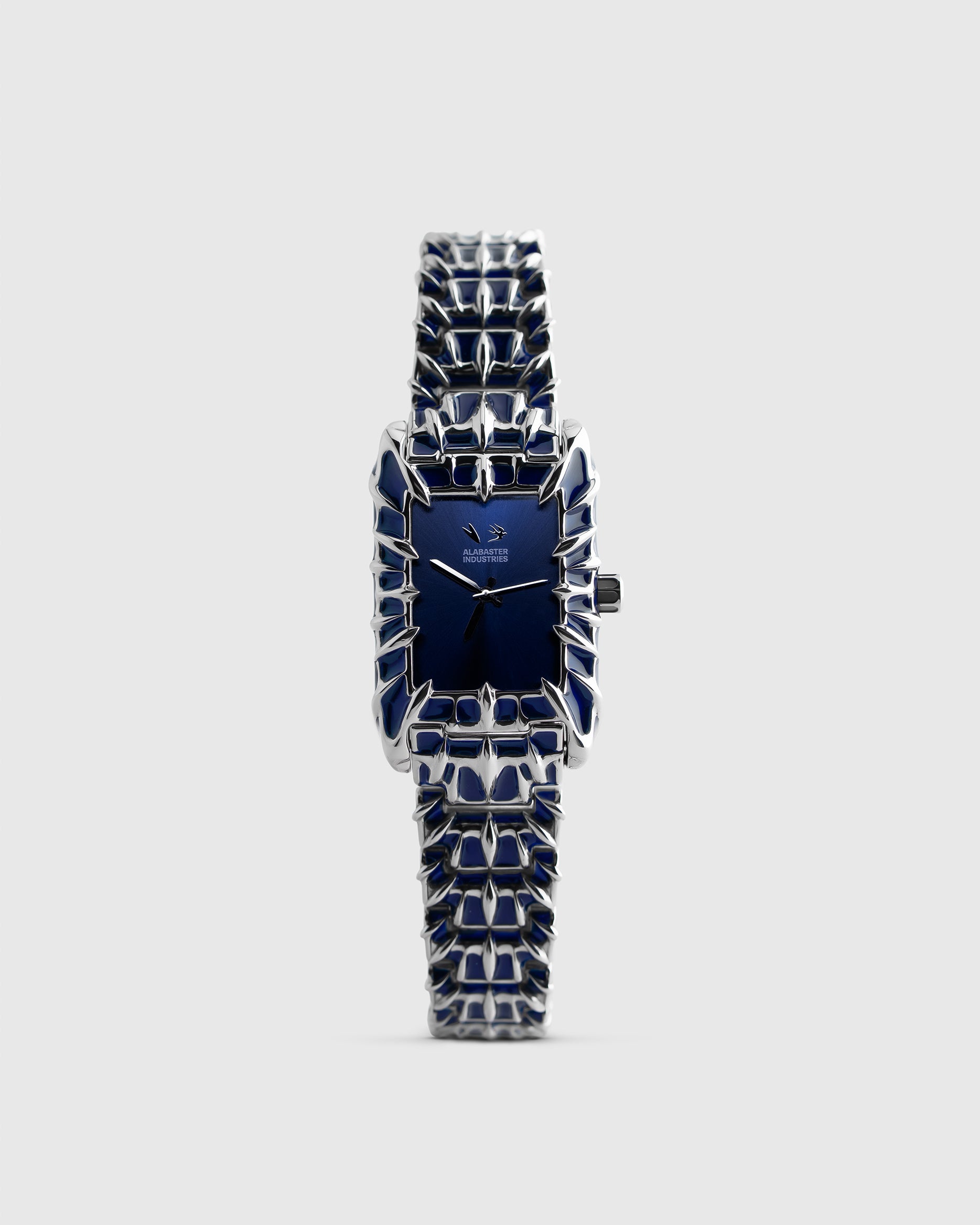 Blue Enamel Silver Thistle