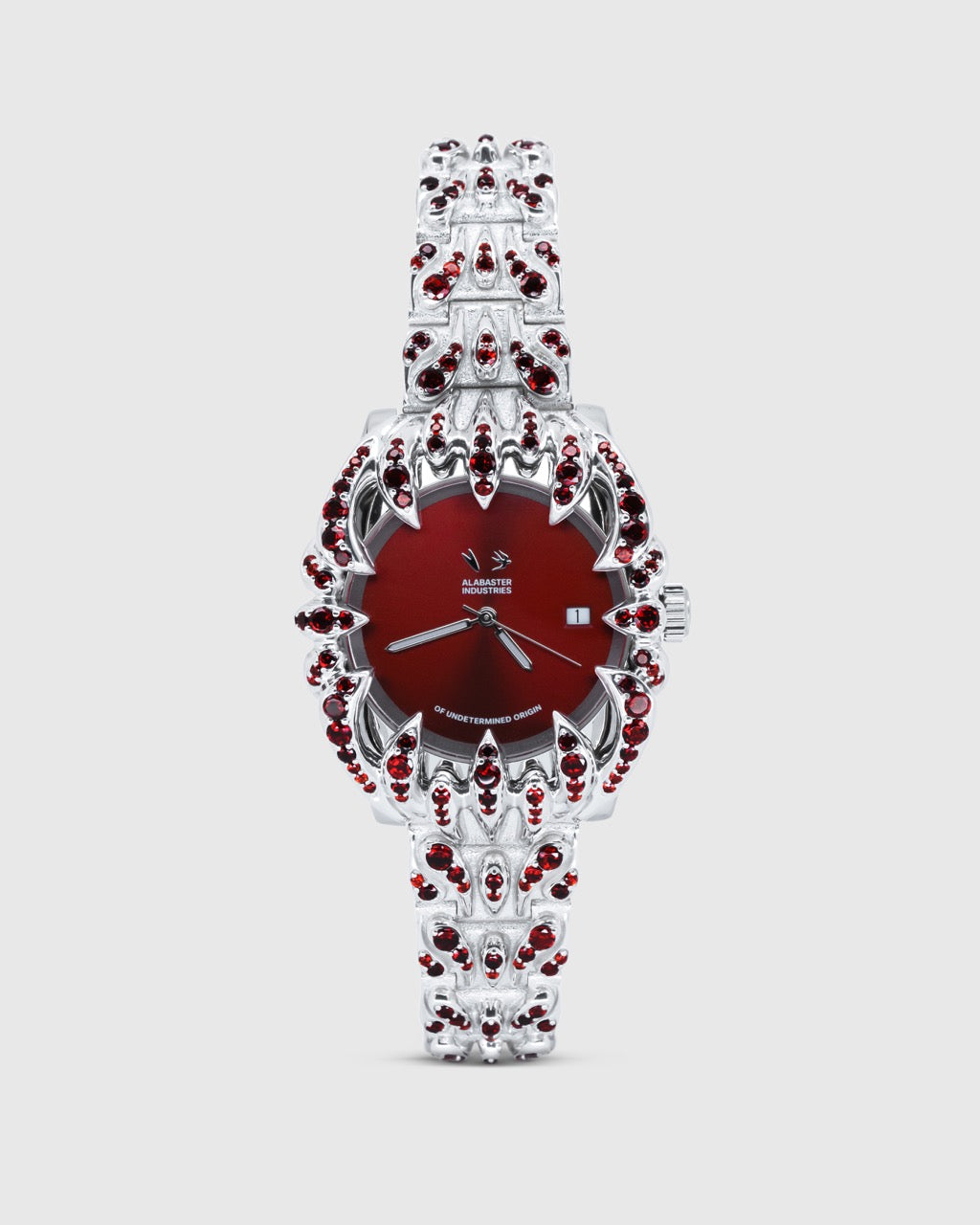 Silver Dove in Garnet Pavé