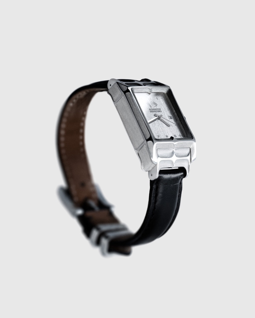 Silver Vault Black Leather Strap