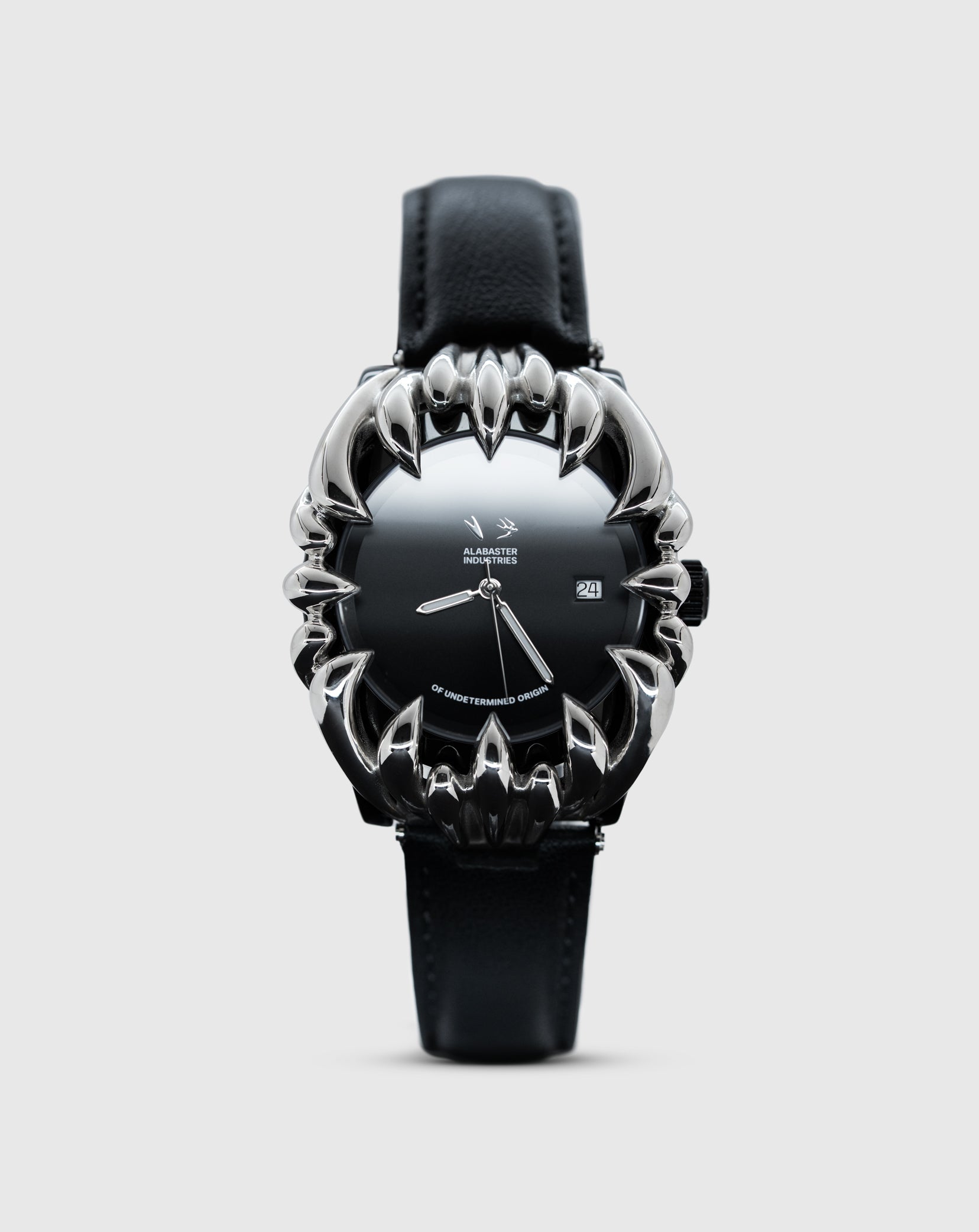 Silver Dove Black Leather